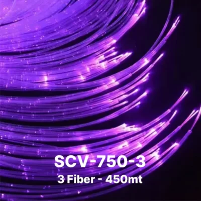 Şeffaf PVC Kılıflı Çok Lifli Noktalı Yandan Işıma Fiber Optik Kablo 3 Fiber 450mt